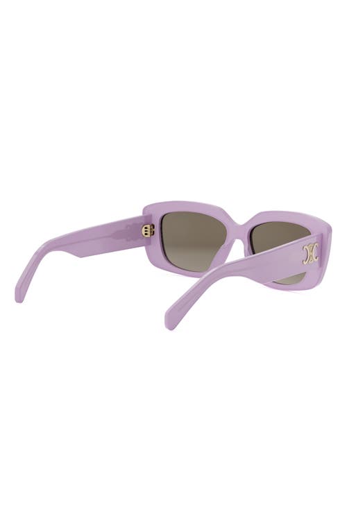 Celine Triomphe 55mm Rectangular Sunglasses In Purple