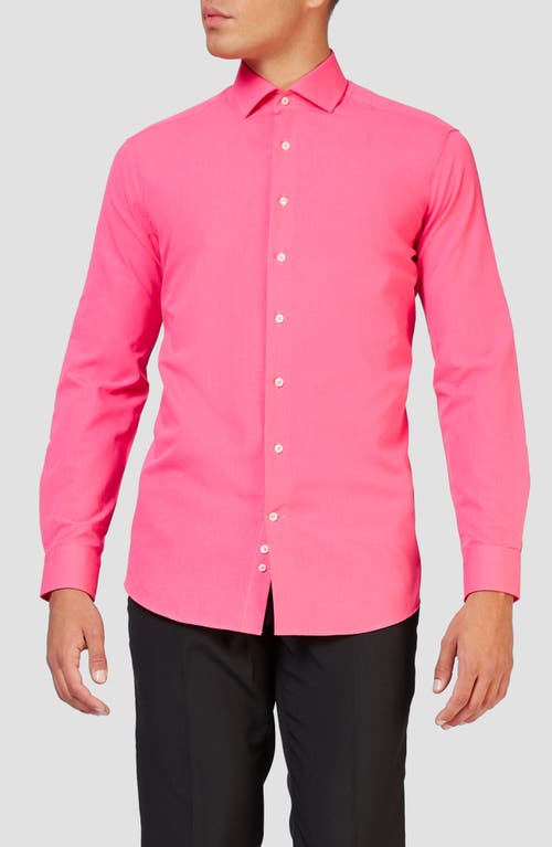 Opposuits Mr. Pink Modern Tailored Fit Wrinkle Resistant Button-up Shirt In Pink