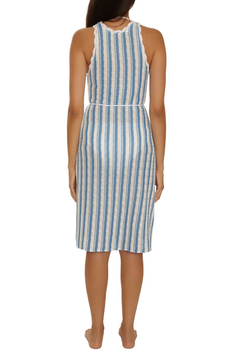 Becca Beachy Stripe Open Stitch Cover-Up Dress, Alternate, color, Sky Blue