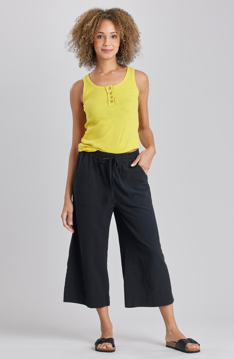 SUPPLIES BY UNIONBAY Dennie Solid Crop Cotton Gauze Pants, Alternate, color, Black