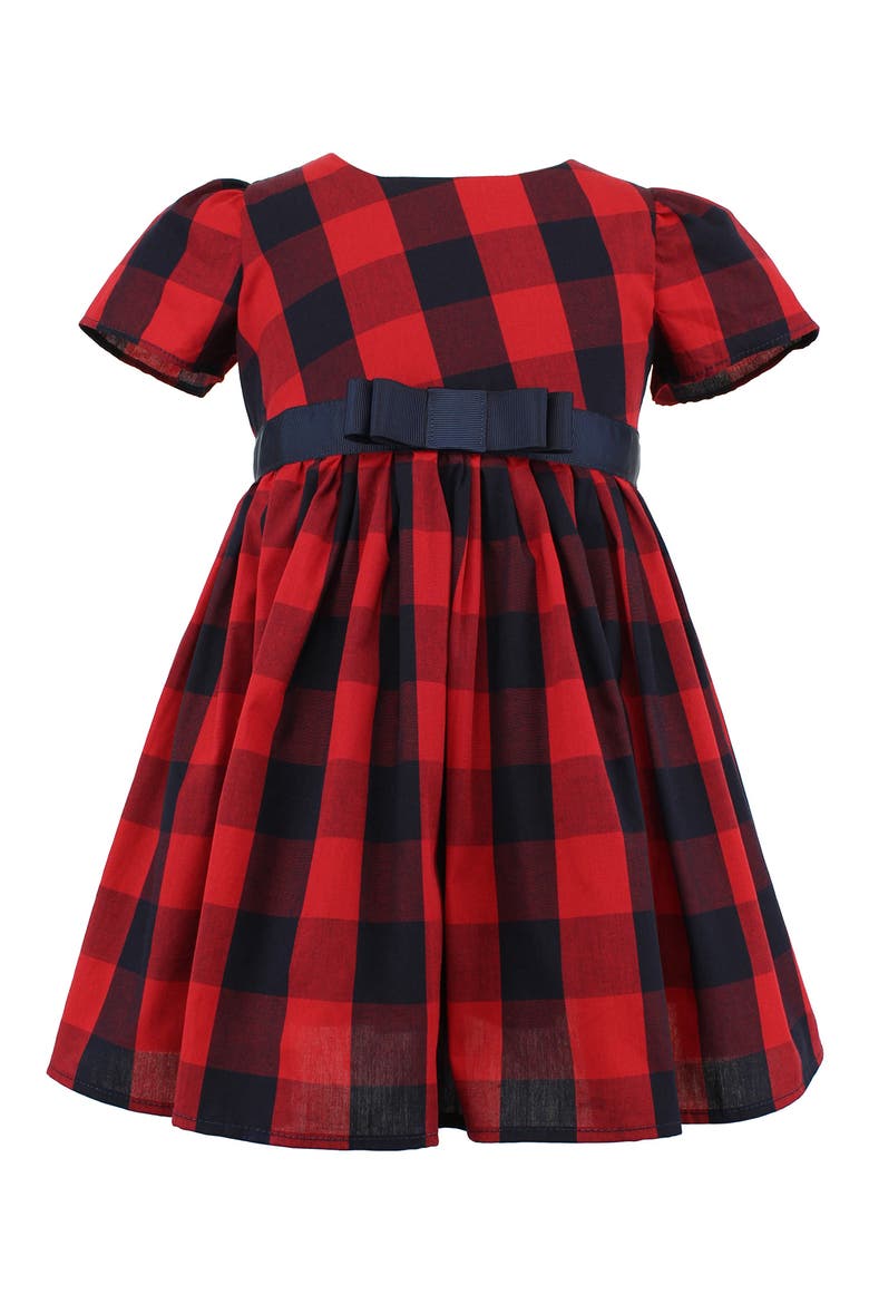 Kids' Large Check Fit & Flare Dress, Main, color, RED