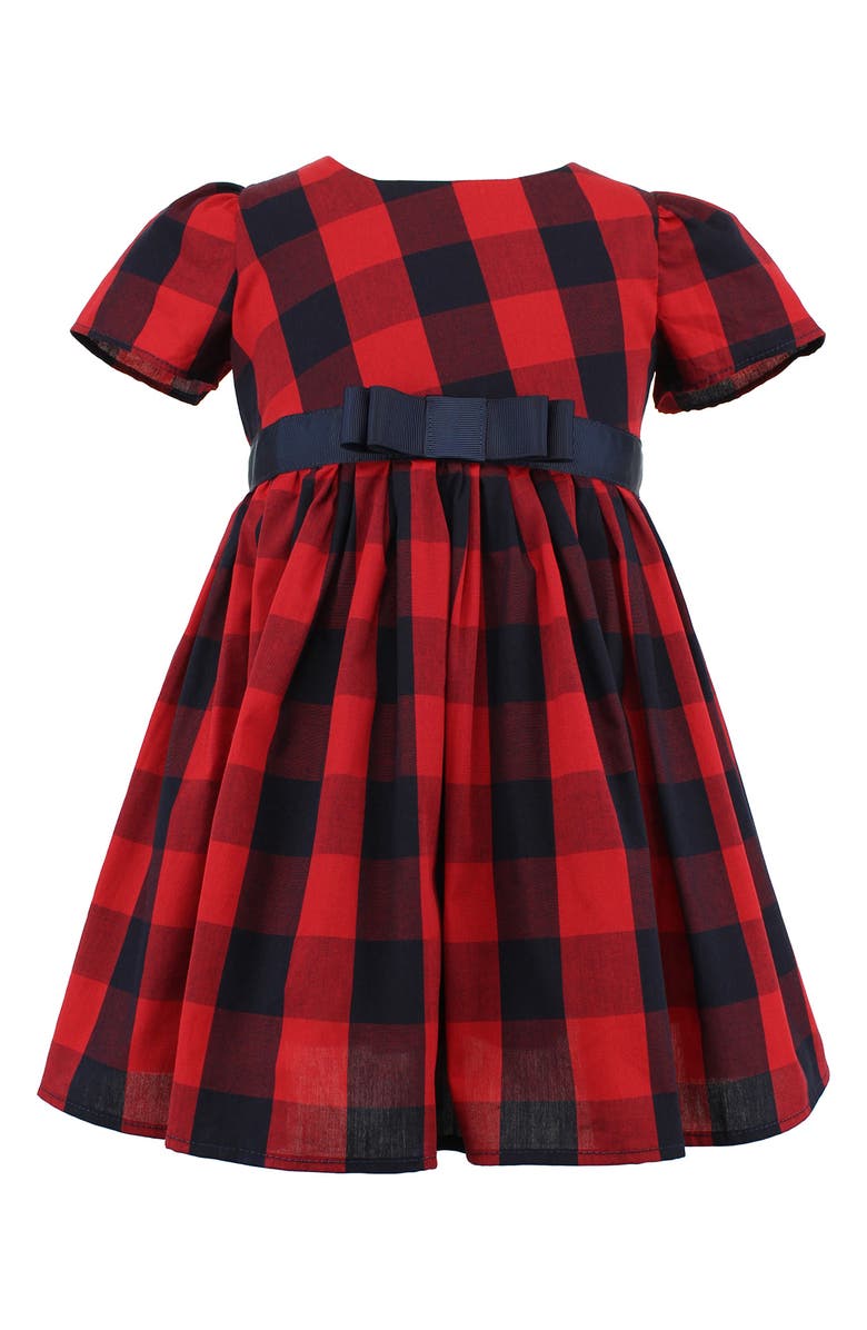 Popatu Kids' Large Check Fit & Flare Dress, Main, color, Red