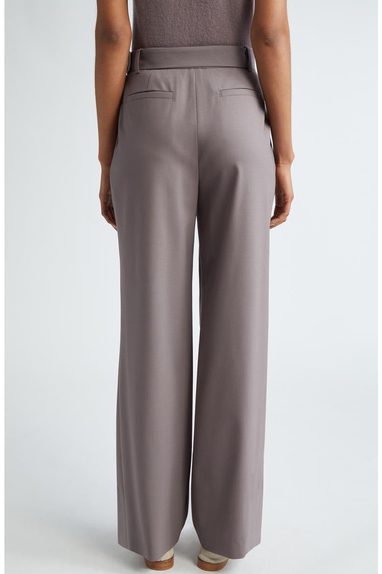 Pleated Stretch Wool Belted Pants, Alternate, color, VIOLA