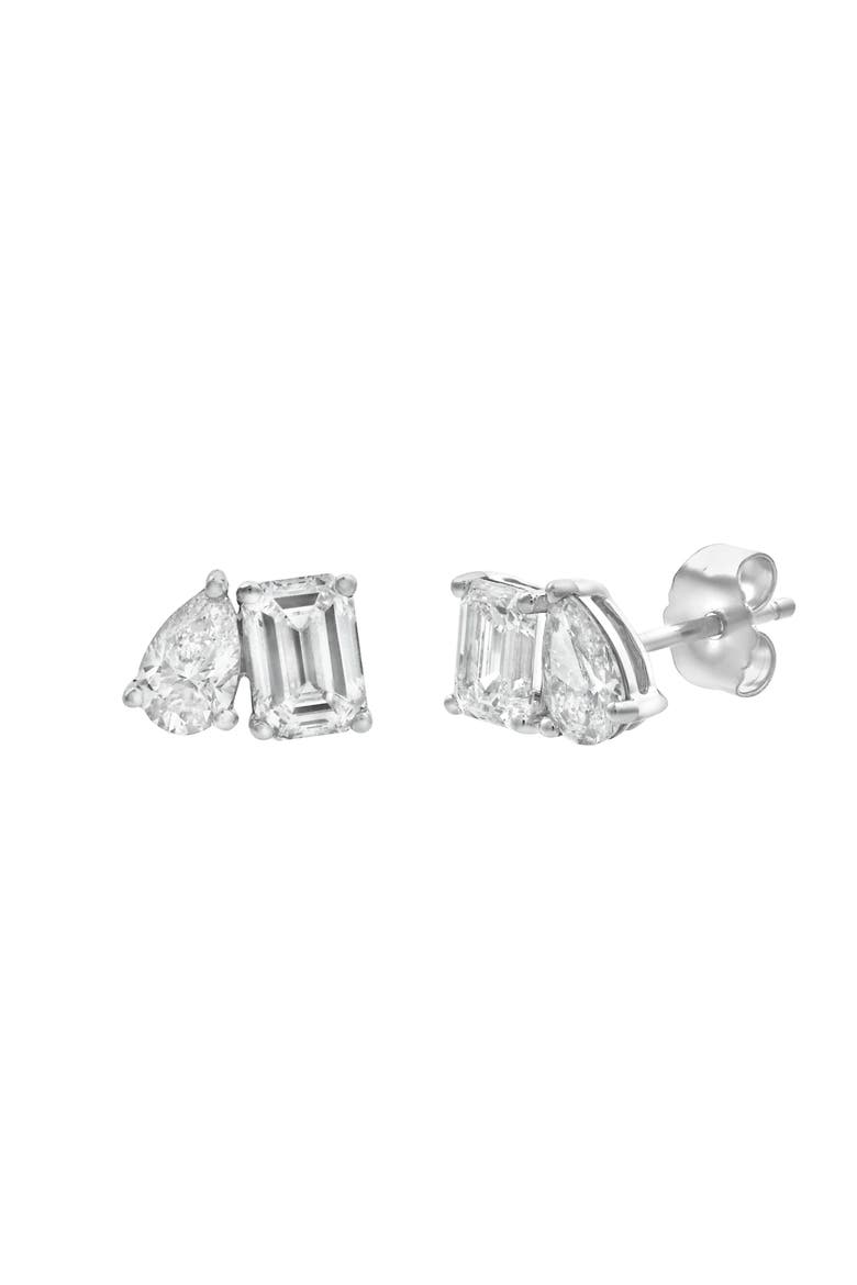 Valessa 14K Gold 1.75 Ct Lab Grown Diamond Toi Et Moi Earrings, Main, color, 14K White Gold