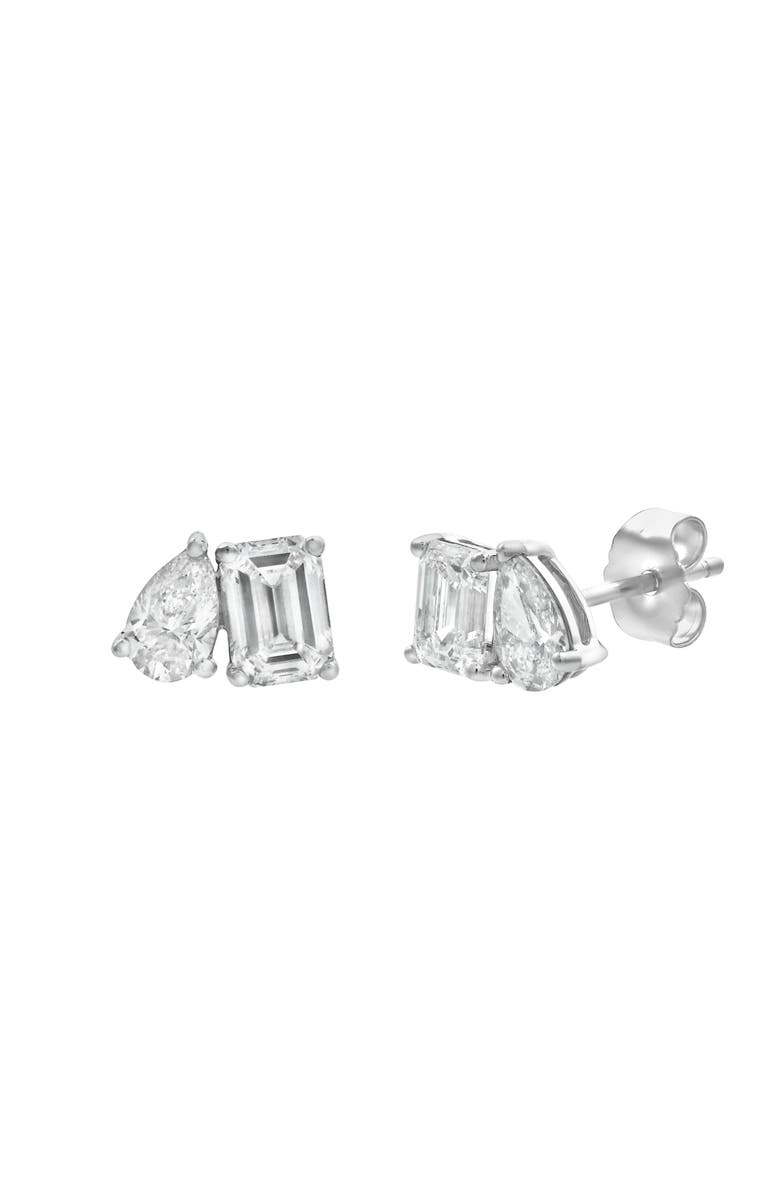 LuvMyJewelry Valessa 14K Gold 2 Ct Lab Grown Diamond Toi Et Moi Earrings, Alternate, color, 14K White Gold