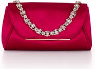 BADGLEY MISCHKA Seraphina Satin Clutch with Crystal Necklace Handslip
