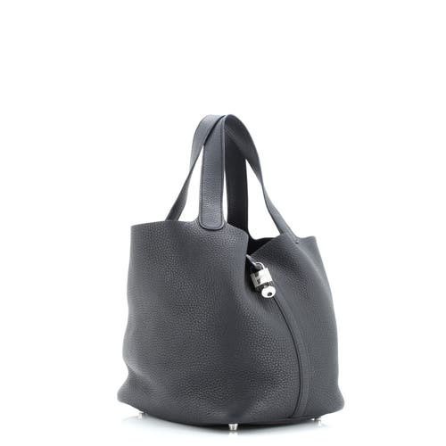 Pre-owned Hermes  Hermes Picotin Lock Bag Clemence Mm In Black