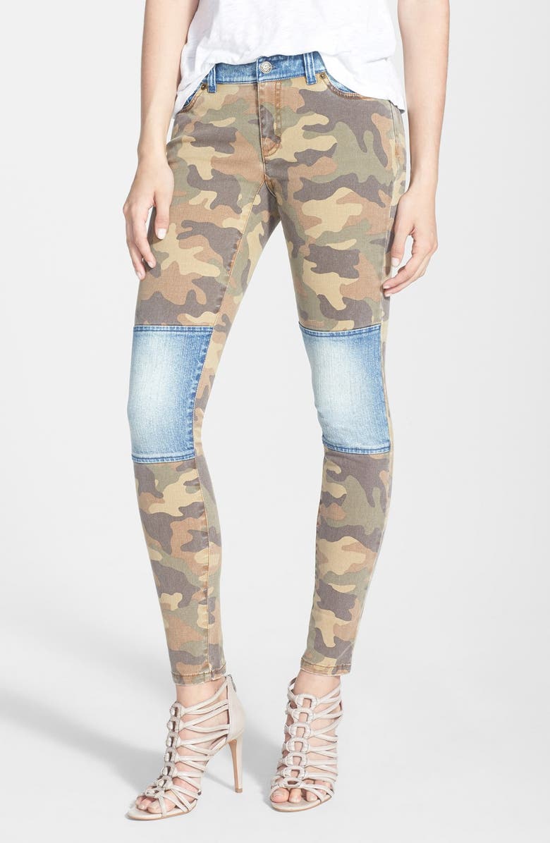 MICHAEL Michael Kors Camo & Denim Skinny Jeans, Main, color,