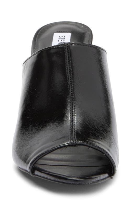 Steve Madden Dayla Peep Toe Mule In Black Leather