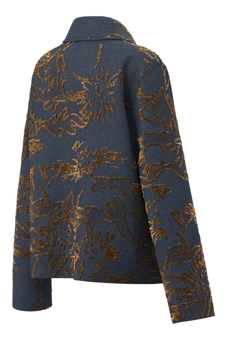 Jacquard Stand Collar Jacket, Alternate, color, BLUE JEANS