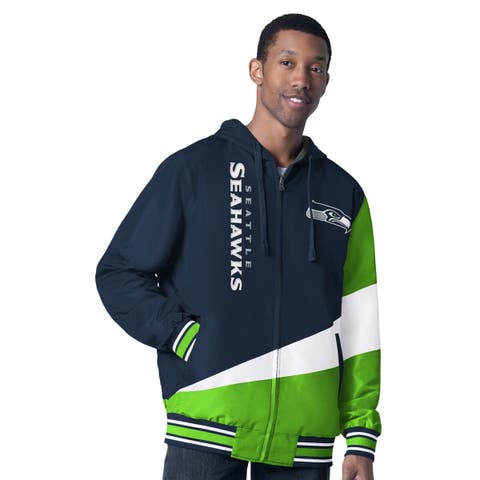 Men's G-III Sports by Carl Banks College Navy/Charcoal Seattle Seahawks Dual Threat Reversable Full-Zip Hooded Jacket