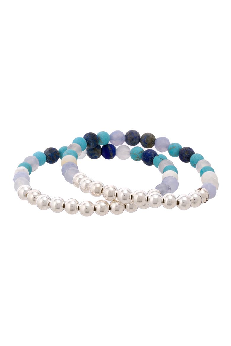 N16 Protection & Inner Strength Set of 2 Healer's Bracelets, Alternate, color, SILVER