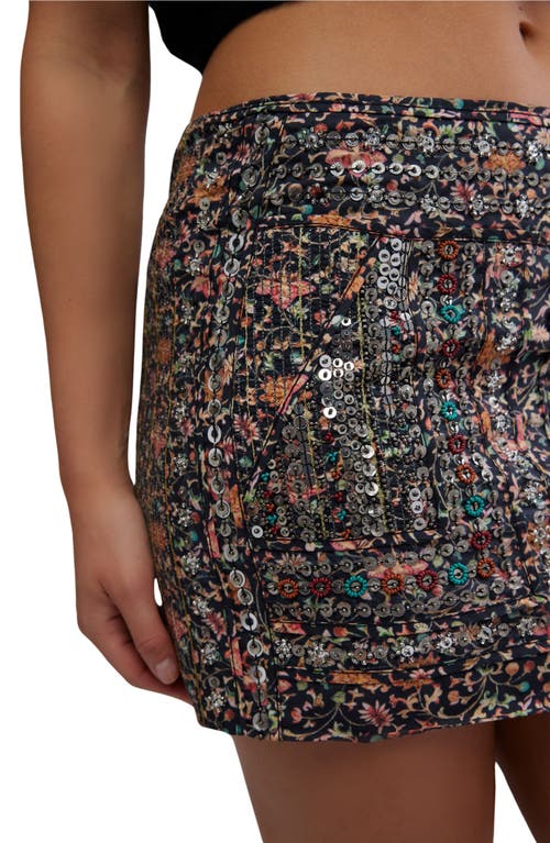 Shop Free People Embellished Miniskirt In Black