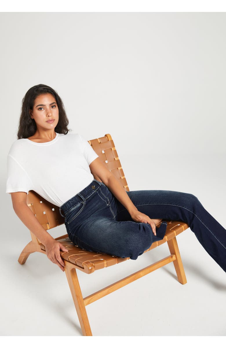 Betabrand Signature Mid-Rise Denim | Straight, Alternate, color, Roma Wash