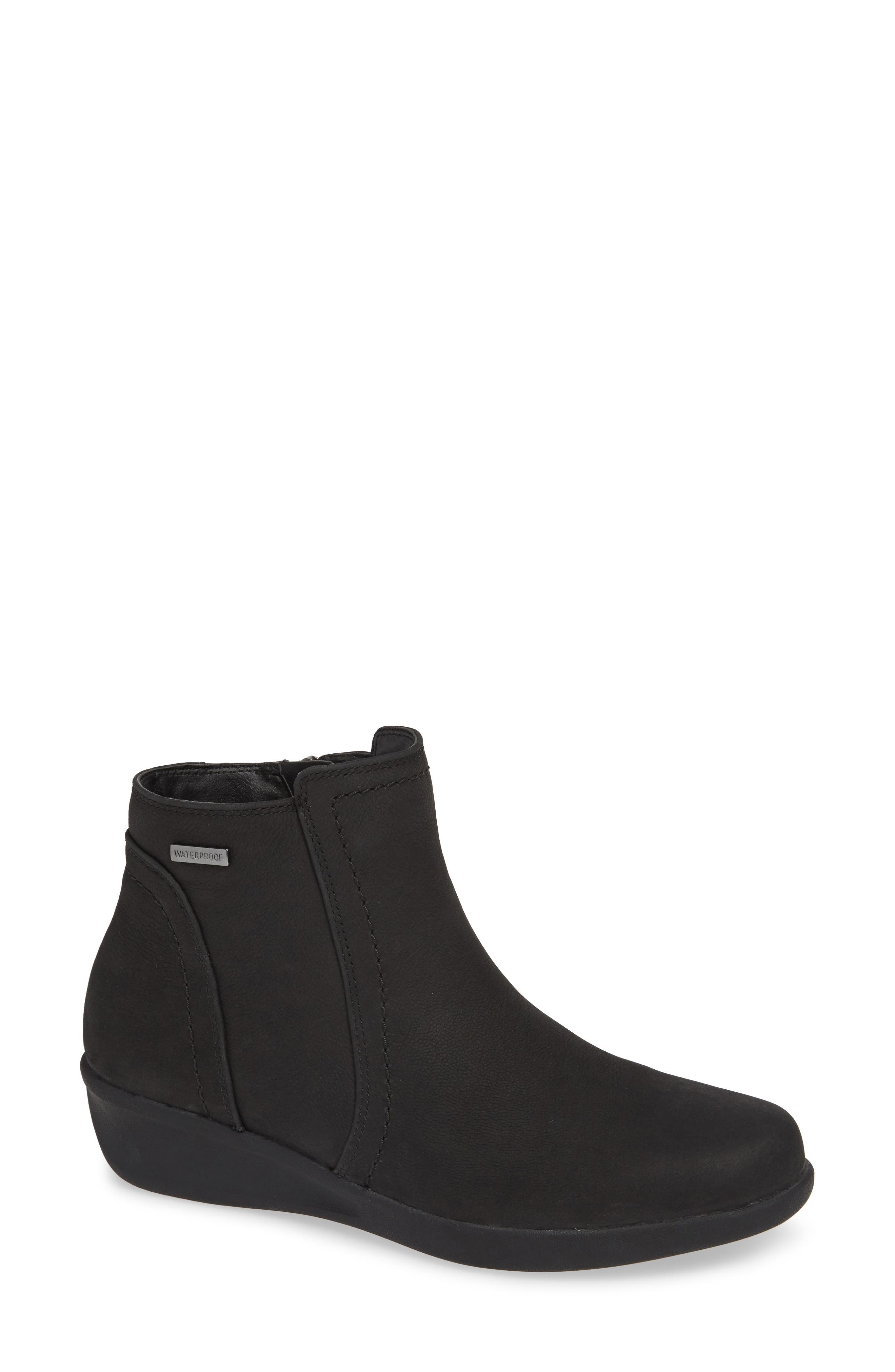 Fairlee Wedge Bootie, Main, color, BLACK LEATHER
