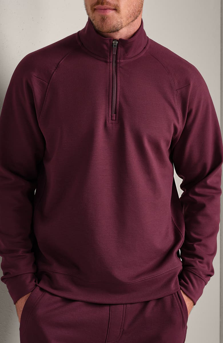 Rhone Dreamstate Quarter Zip Pullover, Main, color, Bordeaux Red