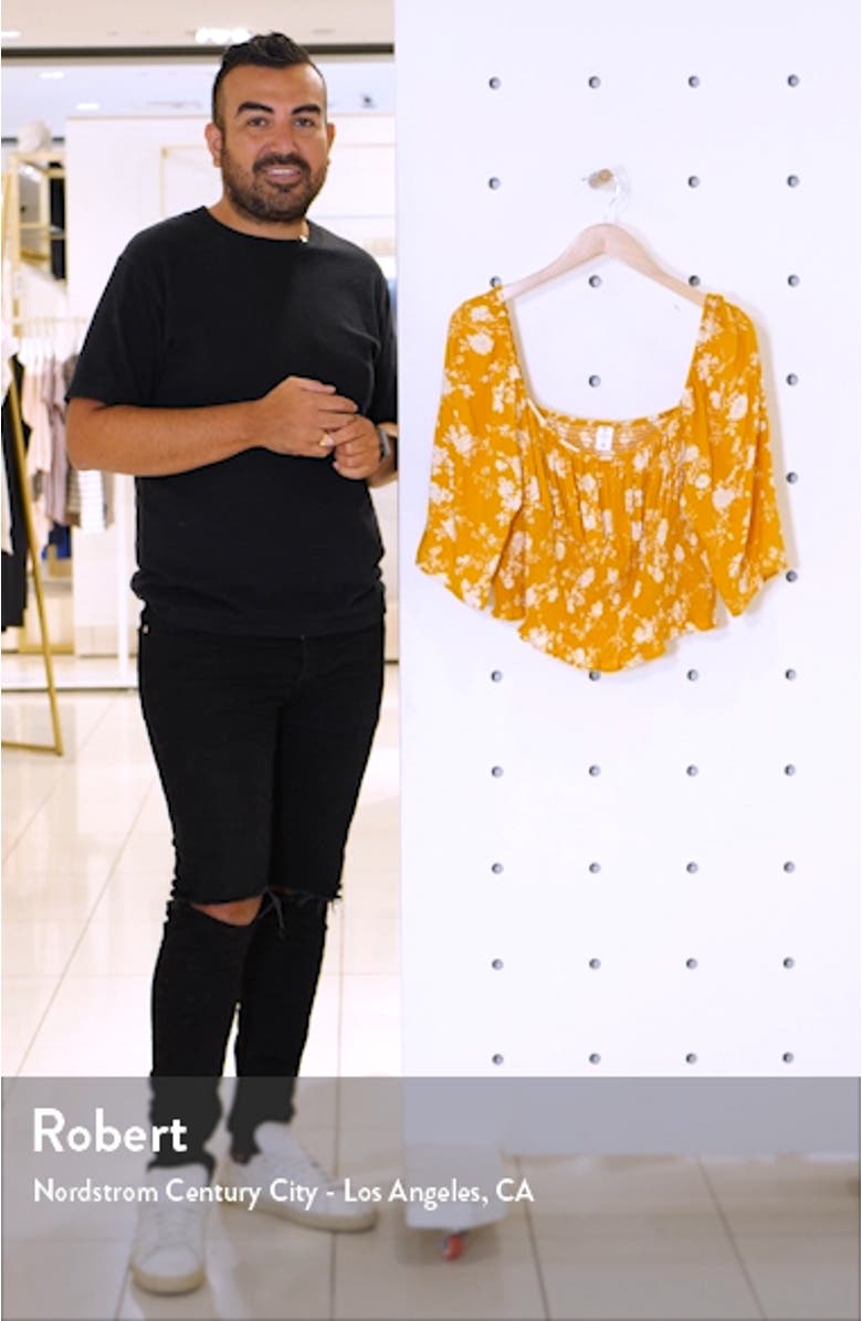 x Claudia Sulewski Print Smocked Top, sales video thumbnail