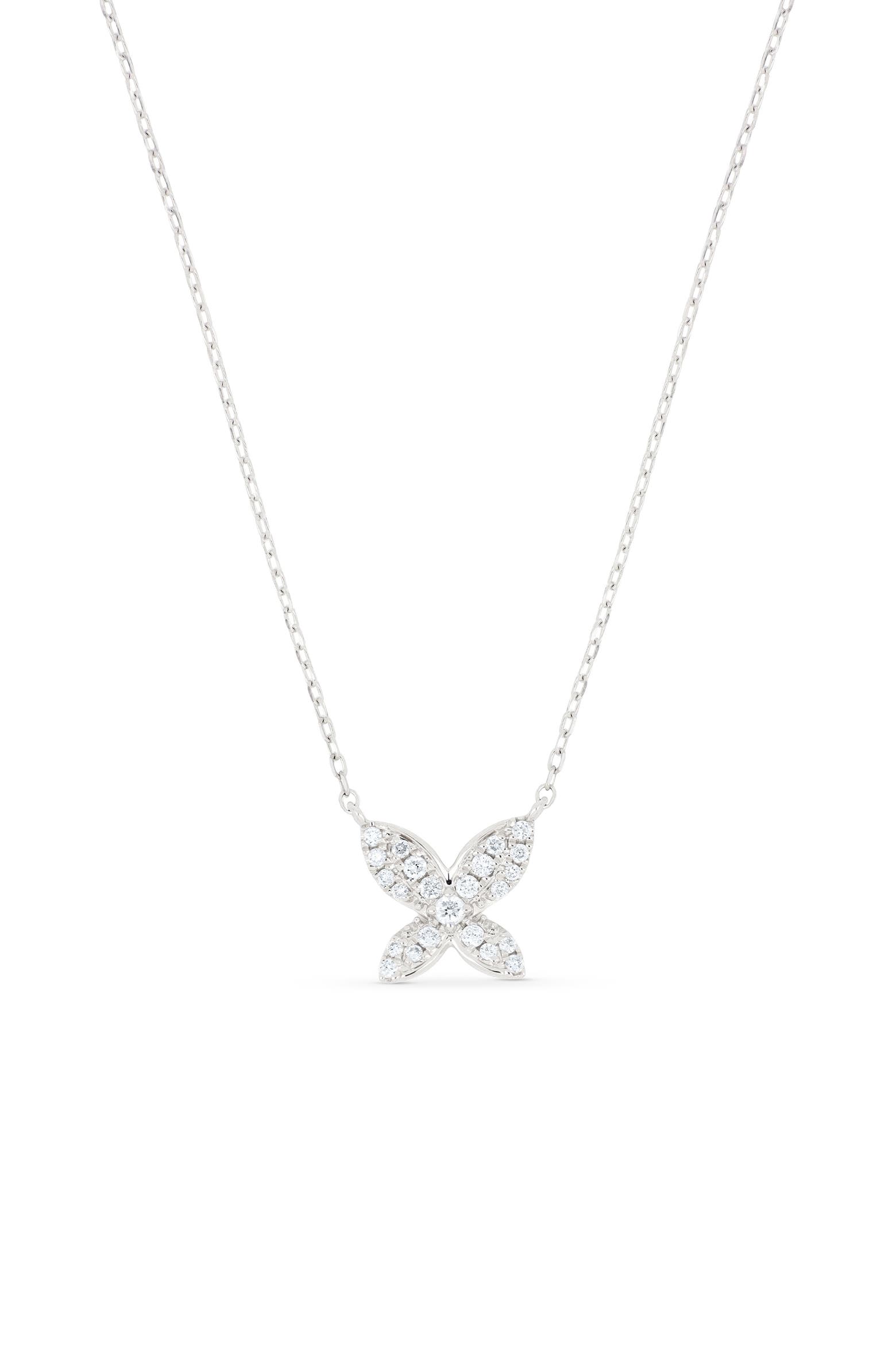 Gold Colure Code Bony Levy Icon 18k Gold Diamond Butterfly Pendant Necklace (Women ...