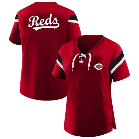 Women's Profile  Red Cincinnati Reds Lace-Up T-Shirt