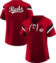 PROFILE Women's Profile  Red Cincinnati Reds Lace-Up T-Shirt