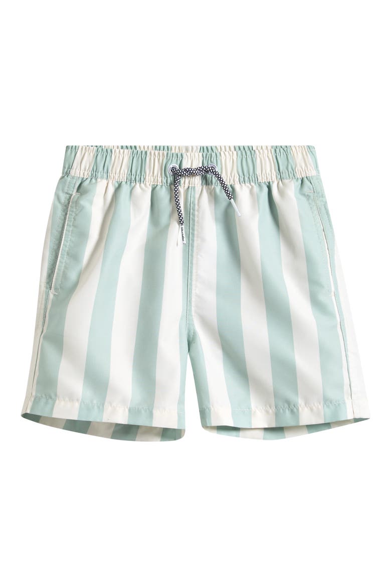 Kids' Fistral Stripe Swim Trunks, Main, color, GREEN/ CREAM