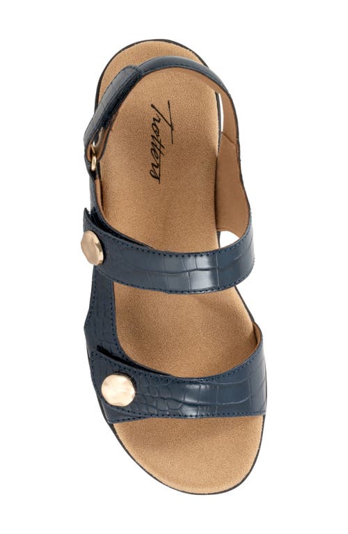 Trotters Romi Croco Slingback Sandal In Navy