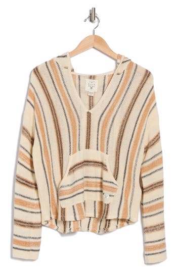 Billabong Baja Beach Stripe Pullover Sweater Hoodie In Shoreline