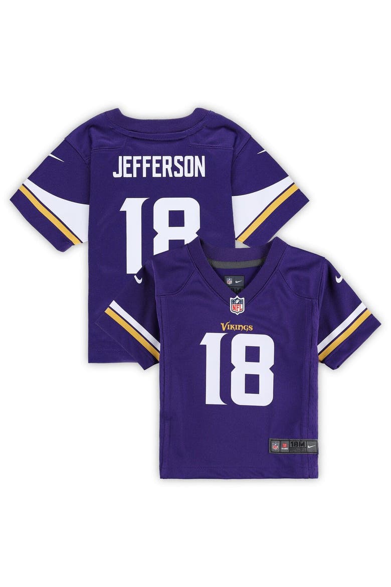 Infant Nike Justin Jefferson Purple Minnesota Vikings Player Game Jersey, Main, color, Purple