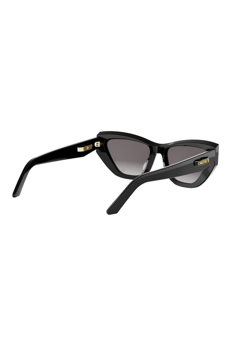 CDior B6I 56mm Gradient Cat Eye Sunglasses, Alternate, color, SHINY BLACK / GRADIENT SMOKE