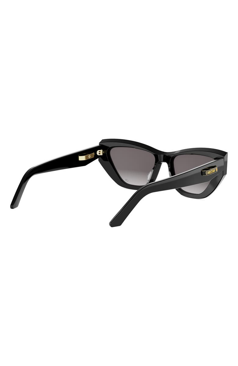 DIOR CDior B6I 56mm Gradient Cat Eye Sunglasses, Alternate, color, Shiny Black / Gradient Smoke
