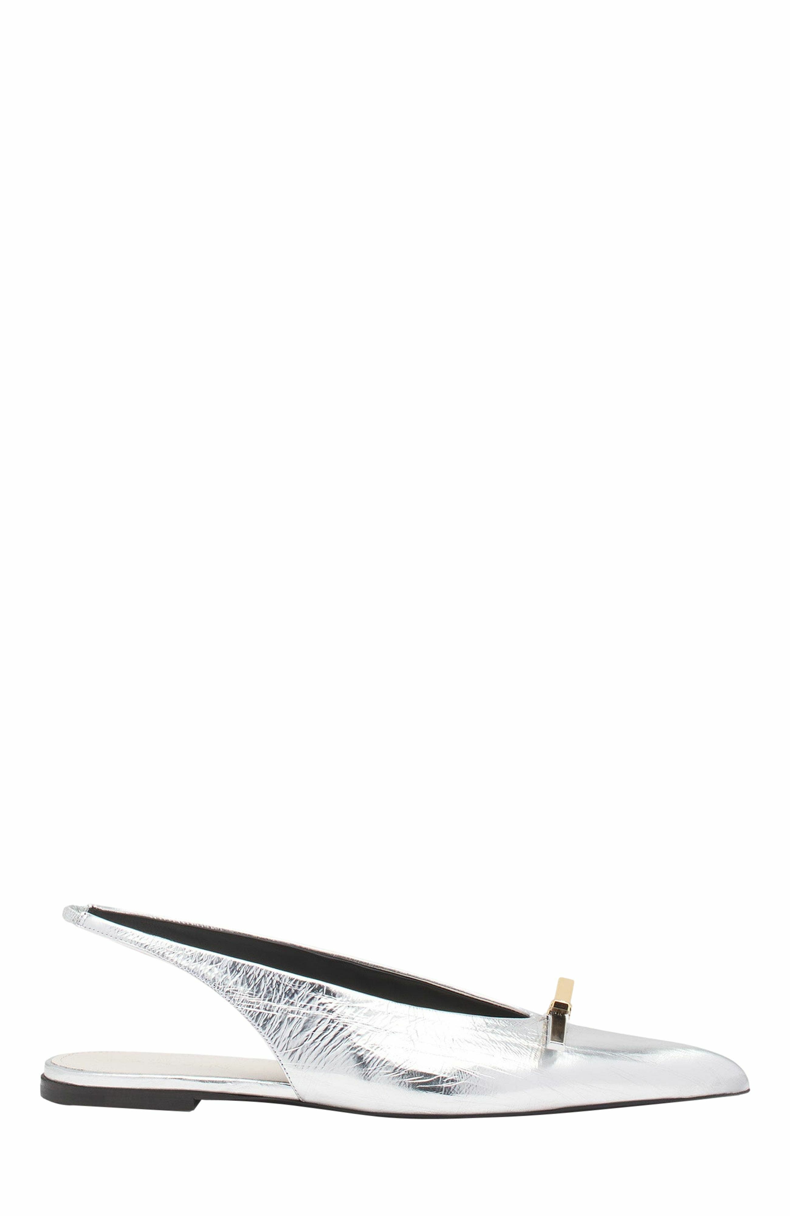 Lanvin Bow Slingback In Metallic Leather, Main, color, 