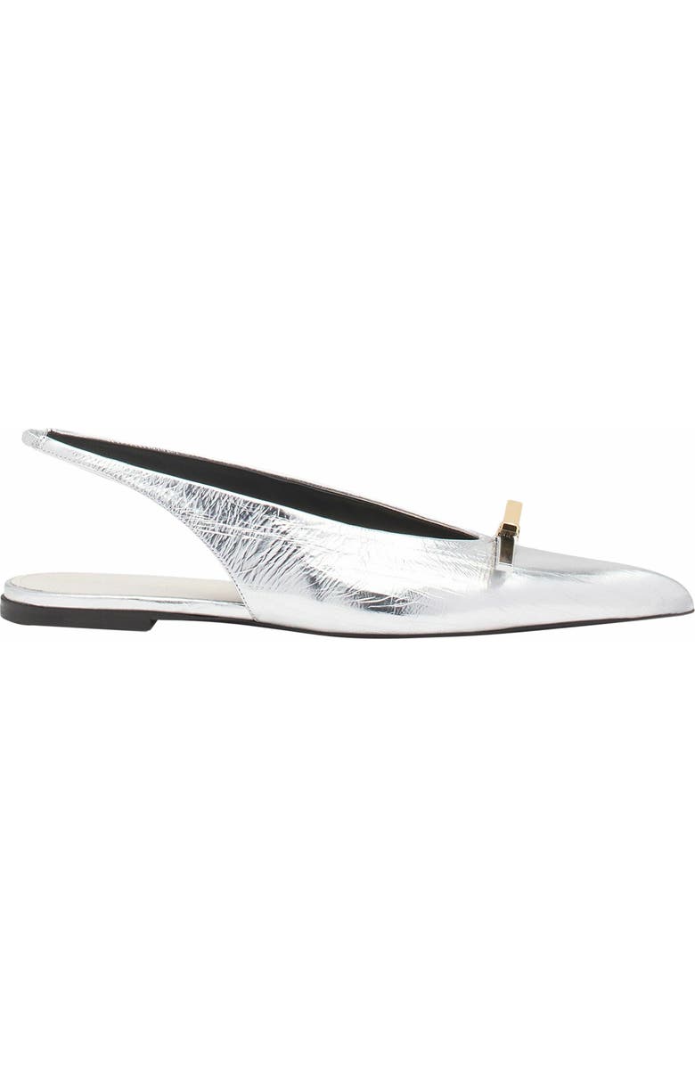 Lanvin Bow Slingback In Metallic Leather, Main, color,