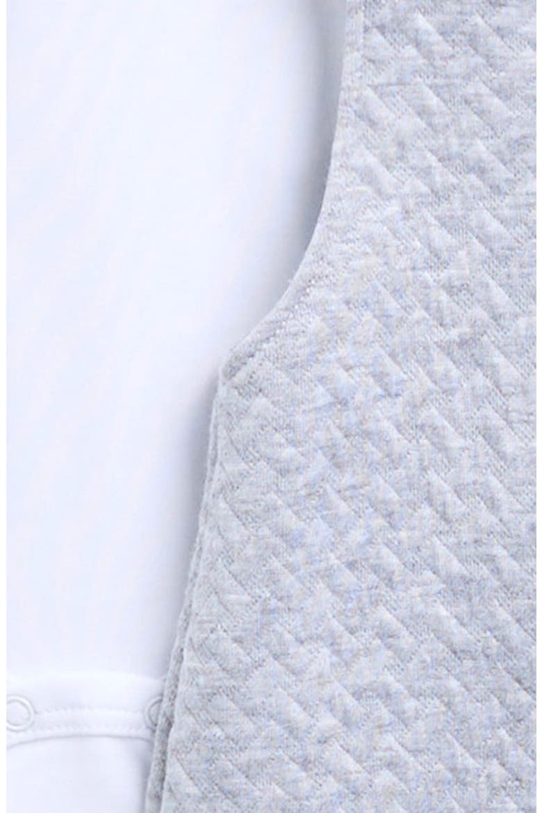 Collared Bodysuit & Jacquard Knit Overalls Set, Alternate, color, LIGHT GREY