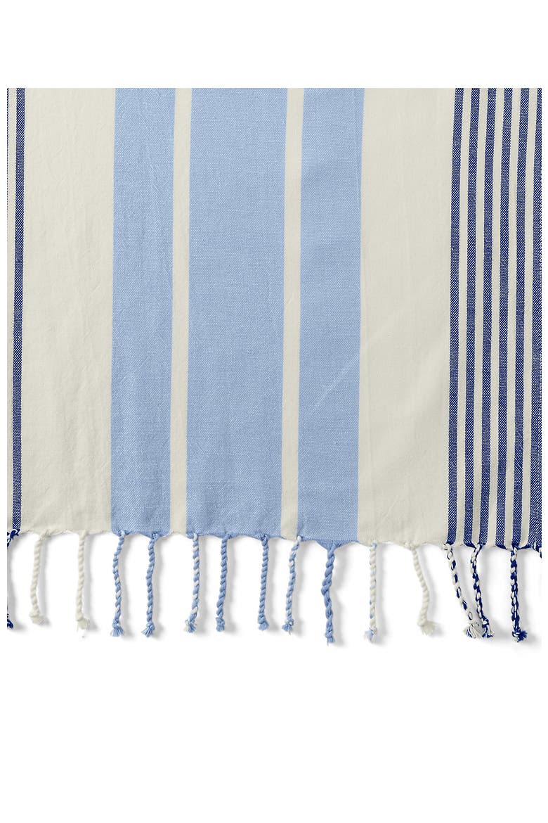 Coast Clear Sand Resistant Turkish Cotton Beach Towel, Alternate, color, Blue/Deep Sea Navy Stripe