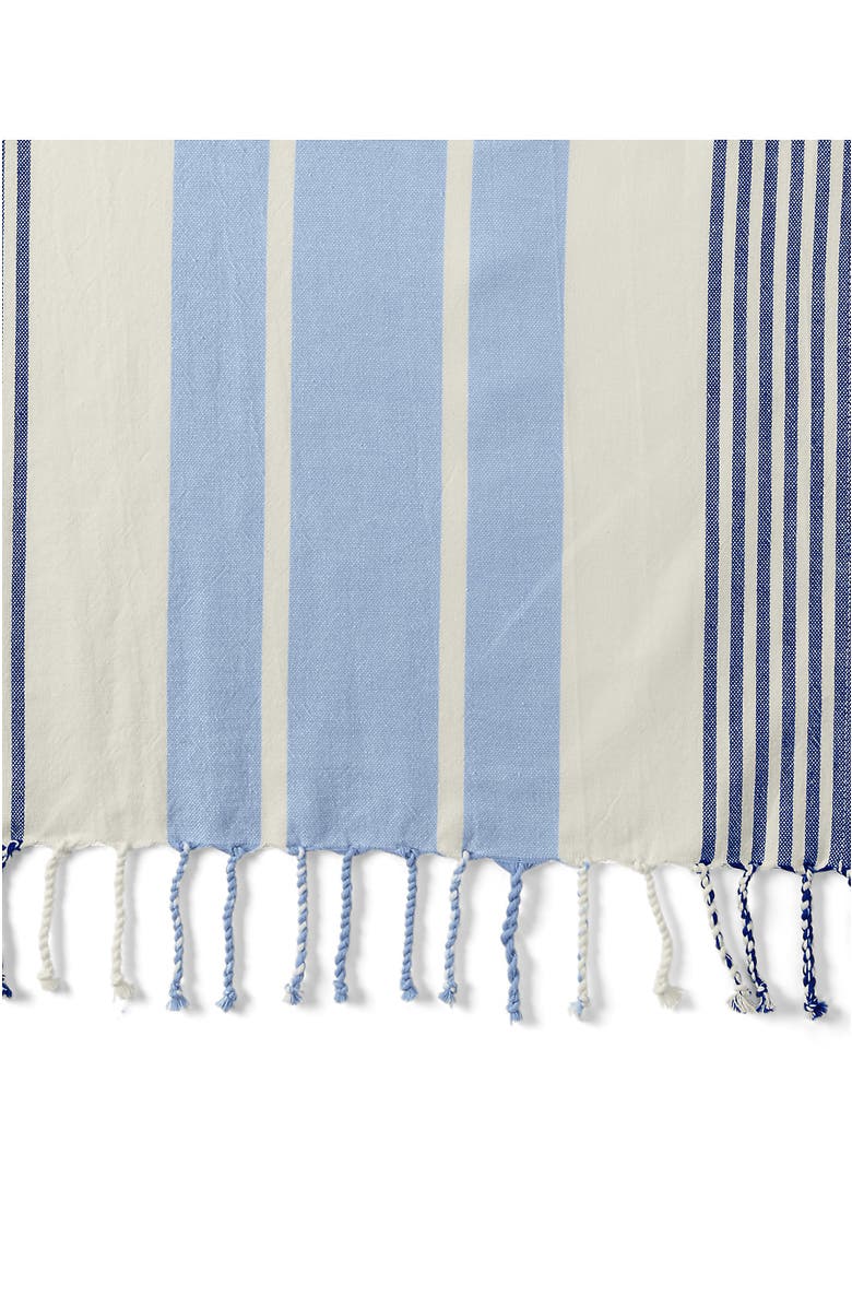 Lands' End Coast Clear Sand Resistant Turkish Cotton Beach Towel, Alternate, color, Blue/Deep Sea Navy Stripe
