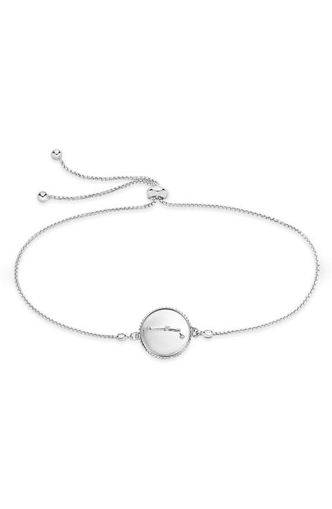 Sterling Silver Constellation Disk Bolo Bracelet