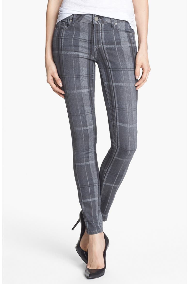 Denim 'Skyline' Plaid Ankle Jeans, Main, color, CLOUD COVER