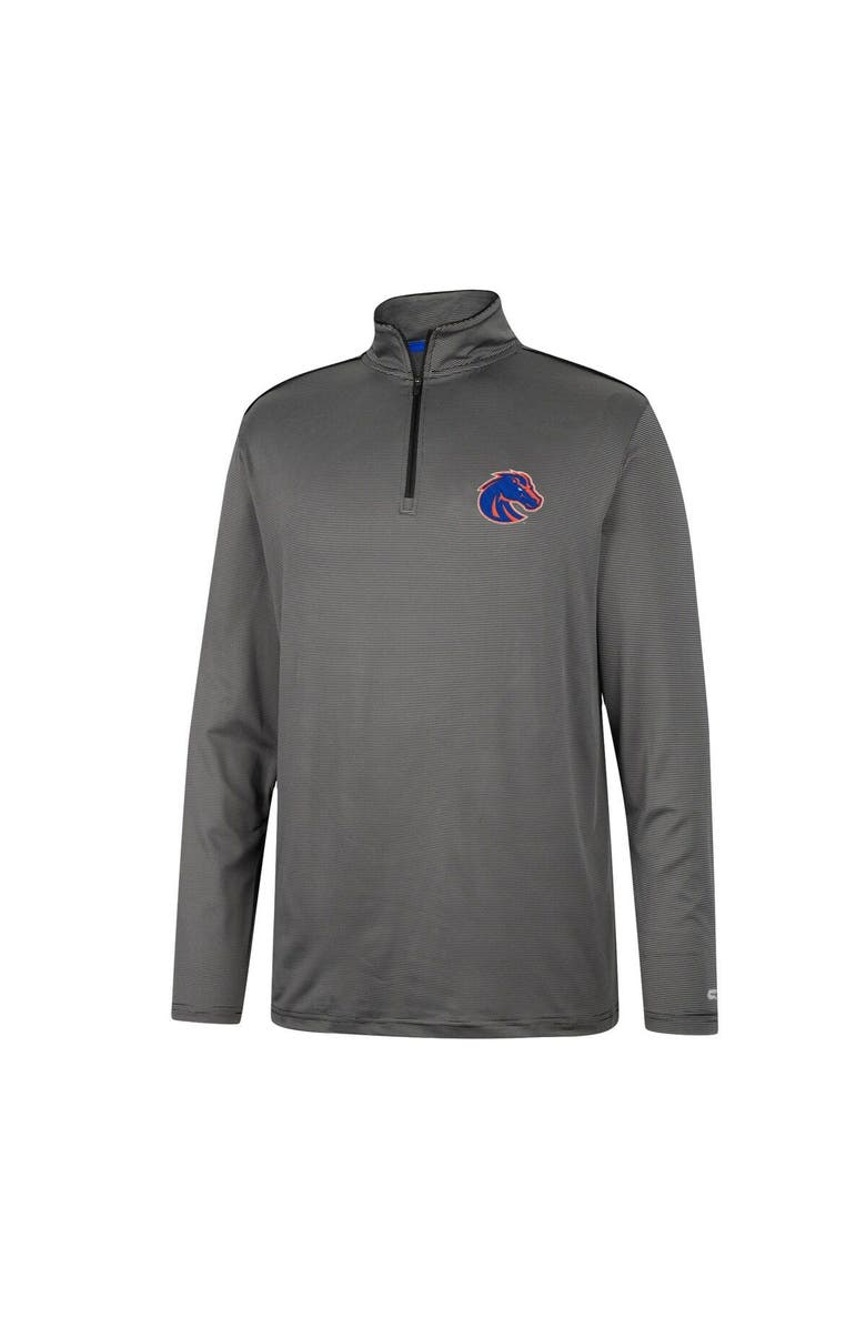 COLOSSEUM Men's Colosseum Charcoal Boise State Broncos Logo Quarter-Zip Windshirt, Alternate, color,