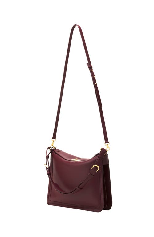 Lanvin Compagnon Asymmetrical Bag In Leather In Burgundy