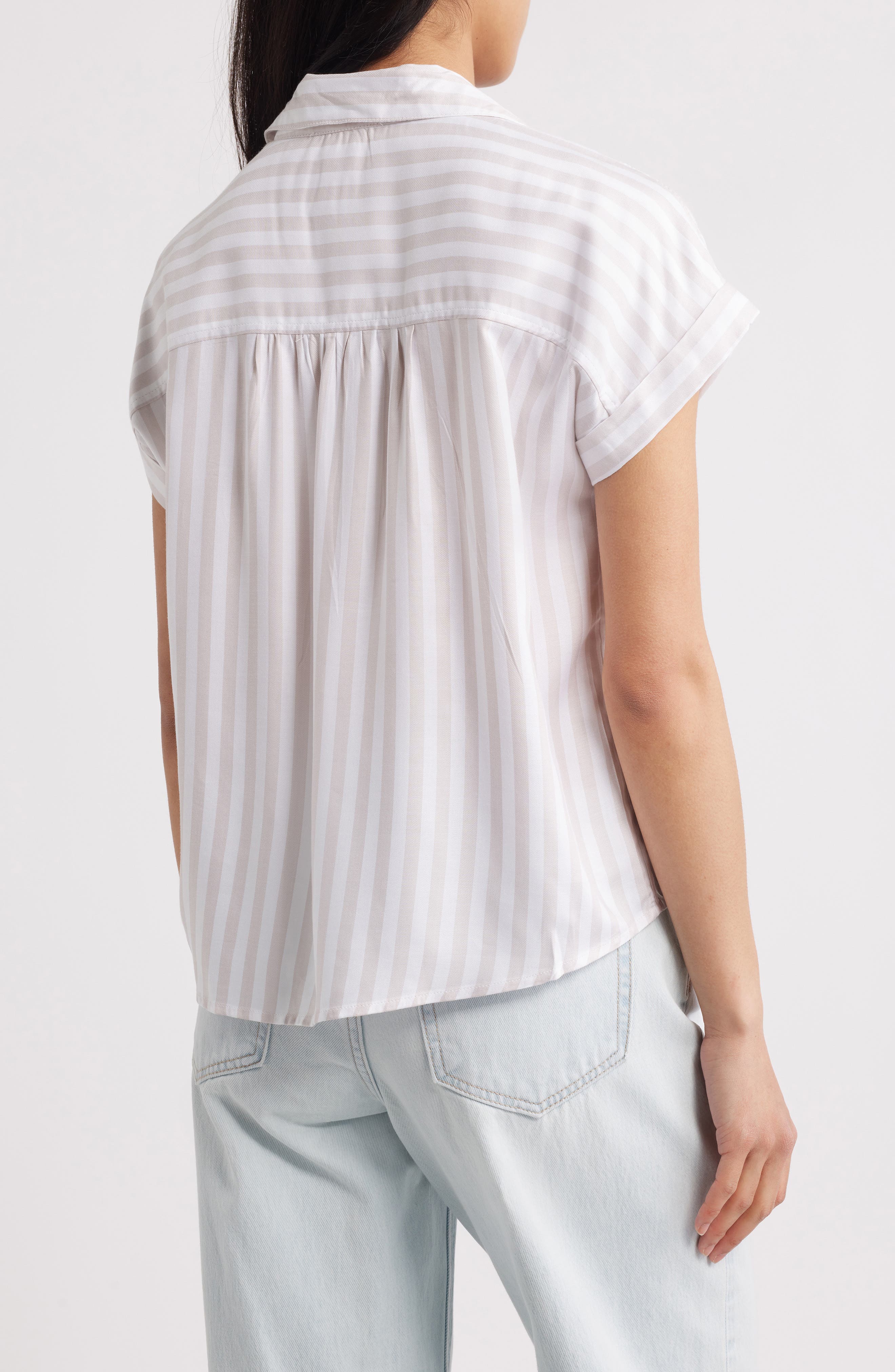Kaiana Stripe Short Sleeve Button-Up Shirt - image 2