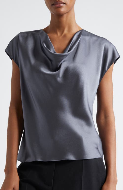 Vince Cowl Neck Silk Blouse In Iris Water