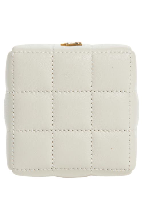 Saint Laurent Mini Cassandre Matelassé Carré Leather Wristlet In White
