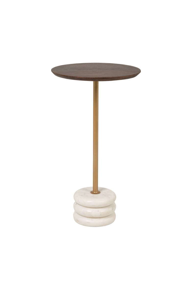 Stacked Base Drink Table with Post, Main, color, Brown