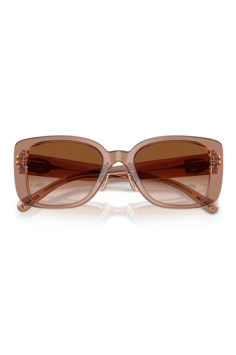 54mm Gradient Square Sunglasses, Alternate, color, BROWN / GREY / BROWN GRADIENT