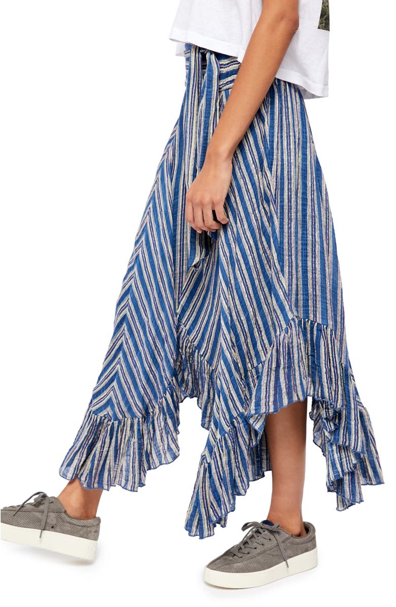 Free People Giselle Chevron Asymmetrical Skirt, Alternate, color,