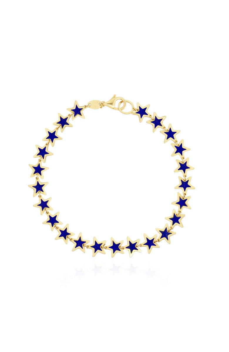 The Lovery Fine Jewelry Lapis Star Bracelet, Main, color, Lapis