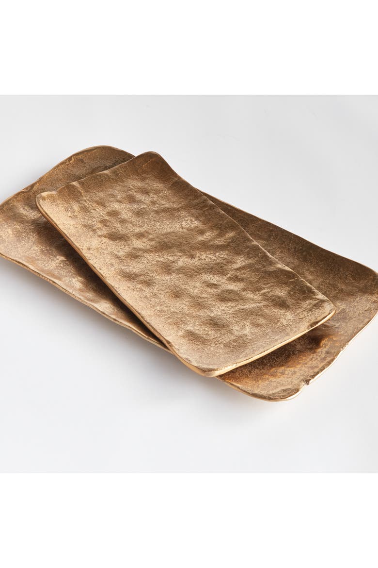Imani Decorative Rectangular Trays Set of 2, Alternate, color, Gold