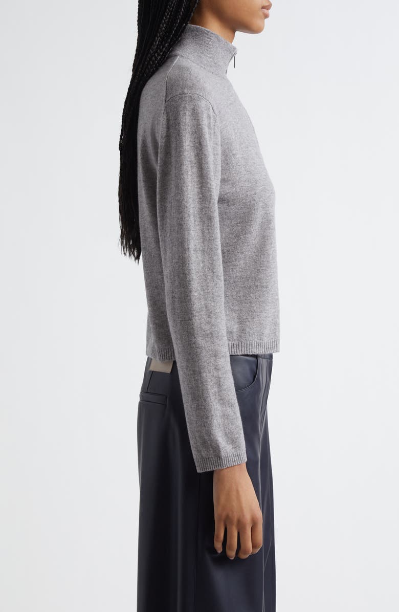 MM by Max Mara Tom Wool & Cashmere Quarter Zip Sweater, Alternate, color, Light Grey