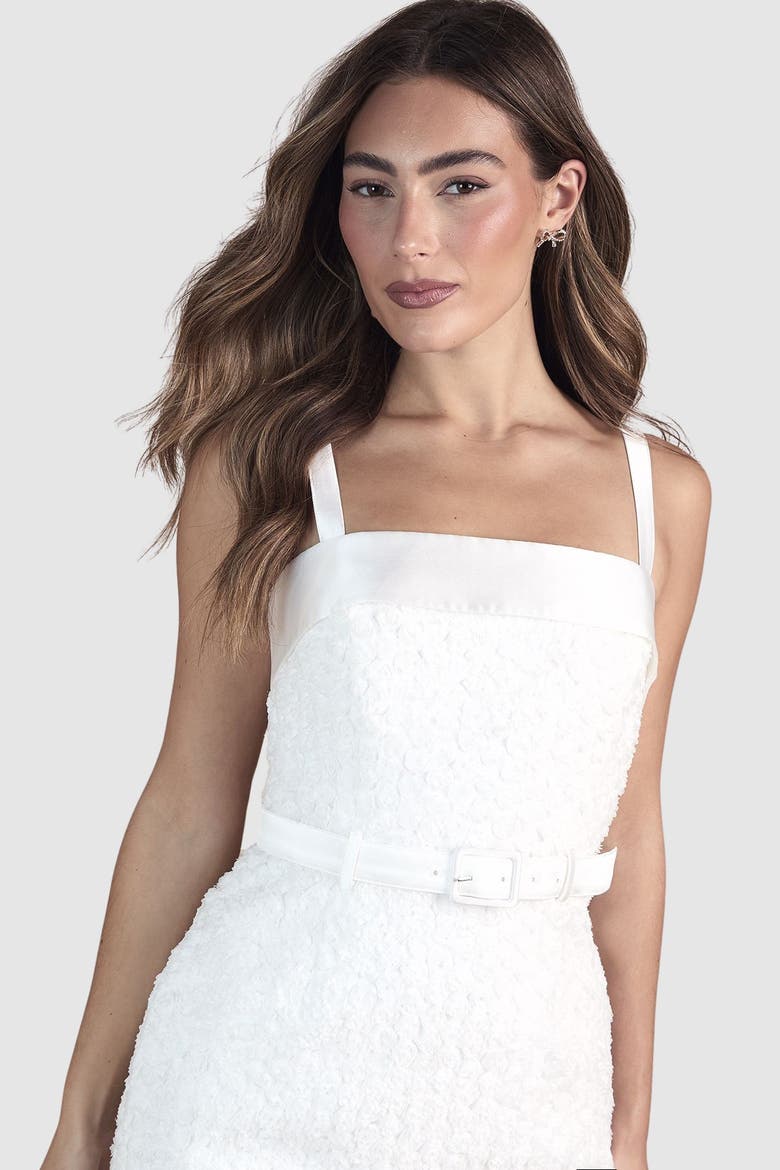 Strappy Embellished Mini Dress, Alternate, color, Ivory
