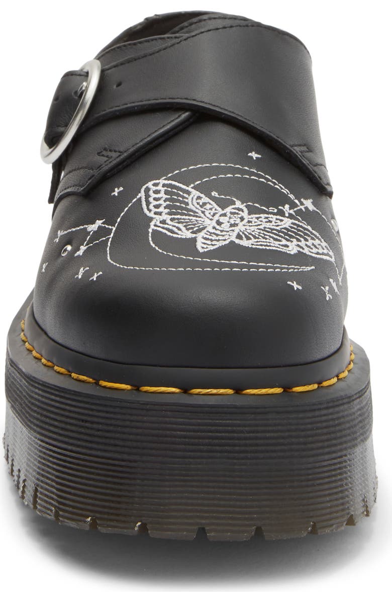 Dr. Martens Celestial Moth Monk Strap Platform Loafer, Alternate, color, Black